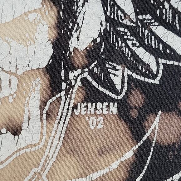 Skull Wings Cropped Shirt Women XL 23x14 Bleached Fort-Dover - Picture 14 of 14